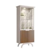 Cristaleira Vicenza 4 PT Off White e Imbuia