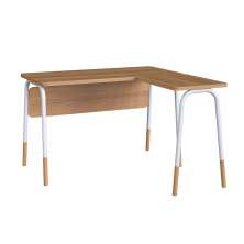 Escrivaninha em L Flexus Hanover e Branca 120 cm