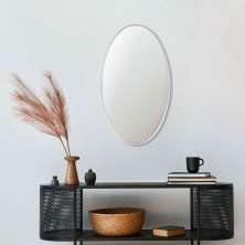Espelho Decorativo Oval Jasmin 40X70 cm Prata