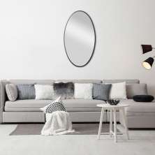 Espelho Decorativo Oval Jasmin 40X70 cm Preto