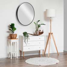 Espelho Decorativo Redondo Jasmin 60 cm Preto