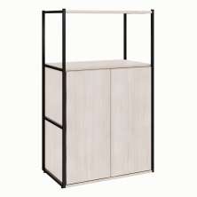 Estante Shelf 2 PT Carvalho Berlin e Preta 105 cm