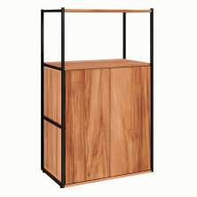 Estante Shelf 2 PT Nogal Sevilha e Preta 105 cm