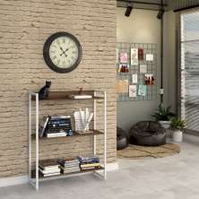 Estante Studio Nogal e Branca 80x104 cm