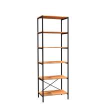 Estante Trento Madeira e Preta 180 cm