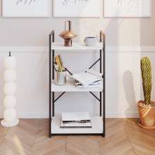 Estante com 3 Prateleiras Brooklyn Branca e Preta 45 cm