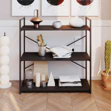 Estante com 3 Prateleiras Brooklyn Preta 80 cm