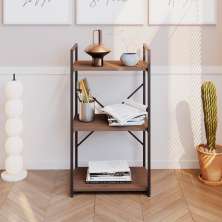 Estante com 3 Prateleiras Brooklyn Terracota e Preta 45 cm