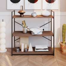Estante com 3 Prateleiras Brooklyn Terracota e Preta 80 cm
