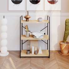 Estante com 3 Prateleiras Brooklyn Vermont e Preta 60 cm