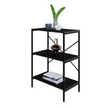 Estante com 3 Prateleiras Tub Preta 60 cm