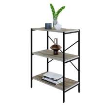 Estante com 3 Prateleiras Tub Snow e Preta 60 cm