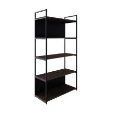 Estante com 3 Prateleiras e 2 Nichos Brooklyn Terracota e Preta 80 cm