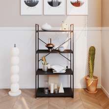 Estante com 4 Prateleiras Brooklyn Preta 60 cm