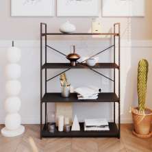 Estante com 4 Prateleiras Brooklyn Preta 80 cm