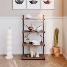 Estante com 4 Prateleiras Brooklyn Terracota e Preta 60 cm