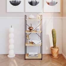 Estante com 4 Prateleiras Brooklyn Vermont e Preta 45 cm