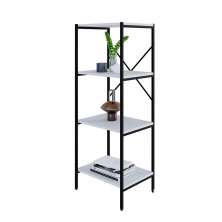 Estante com 4 Prateleiras Tub Branca e Preta 45 cm