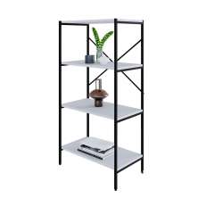 Estante com 4 Prateleiras Tub Branca e Preta 60 cm