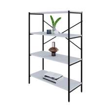 Estante com 4 Prateleiras Tub Branca e Preta 80 cm