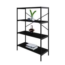 Estante com 4 Prateleiras Tub Preta 80 cm