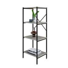 Estante com 4 Prateleiras Tub Snow e Preta 45 cm
