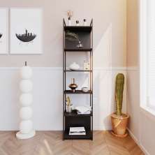 Estante com 4 Prateleiras e 2 Nichos Nicho Brooklyn Preta 45 cm