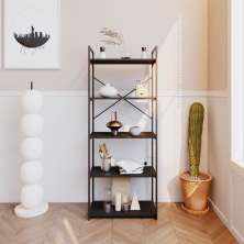 Estante com 5 Prateleiras Brooklyn Preta 60 cm