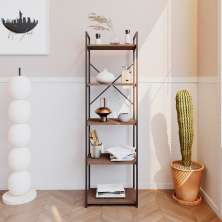 Estante com 5 Prateleiras Brooklyn Terracota e Preta 45 cm