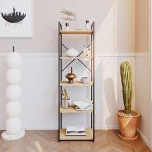 Estante com 5 Prateleiras Brooklyn Vermont e Preta 45 cm