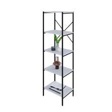 Estante com 5 Prateleiras Tub Branca e Preta 45 cm