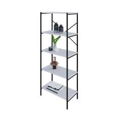 Estante com 5 Prateleiras Tub Branca e Preta 60 cm