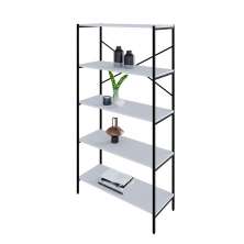 Estante com 5 Prateleiras Tub Branca e Preta 80 cm