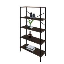 Estante com 5 Prateleiras Tub Nogal e Preta 80 cm