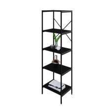 Estante com 5 Prateleiras Tub Preta 45 cm