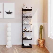 Estante com 6 Prateleiras Brooklyn Preta 45 cm