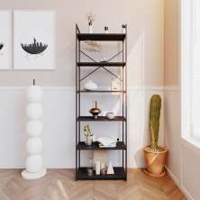 Estante com 6 Prateleiras Brooklyn Preta 60 cm