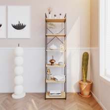 Estante com 6 Prateleiras Brooklyn Vermont e Preta 45 cm