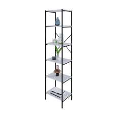 Estante com 6 Prateleiras Tub Branca e Preta 45 cm