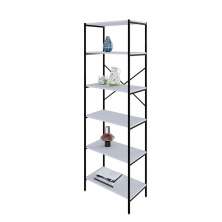 Estante com 6 Prateleiras Tub Branca e Preta 60 cm