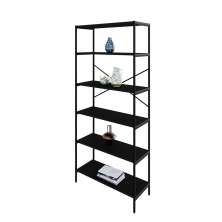 Estante com 6 Prateleiras Tub Preta 80 cm