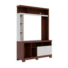 Estante para Home Theater e TV até 50 Polegadas Elba 2 Portas Nogueira e Off White