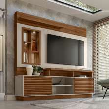Estante para Home Theater e TV até 60 Polegadas Eldorado 2 PT Jatobá e Off White