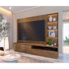 Estante para Home Theater e TV até 82 Polegadas Cancún com LED 4 GV Amêndoa