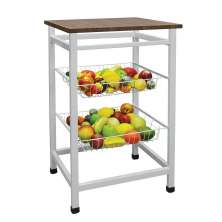 Fruteira para Micro-ondas Jumbo 2 Cestos Branca e Marrom