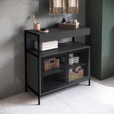 Gabinete de Banheiro Industrial Avis 2 PT Preto