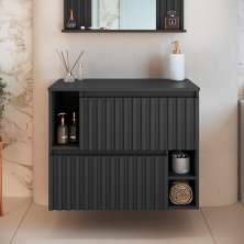 Gabinete de Banheiro Luiza 2 PT Grafite