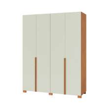 Guarda-Roupa Casal Afrodite 100% MDF 4 Portas 2 Gavetas Off White e Freijó