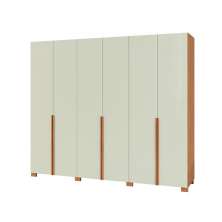 Guarda-Roupa Casal Afrodite 100% MDF 6 Portas 2 Gavetas Off White e Freijó