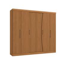 Guarda-Roupa Casal Angers sem Pés 6 Portas 3 Gavetas Canela